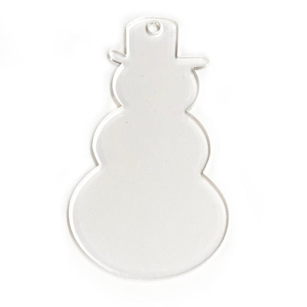 Acrylic Clear Snowman Ornament 3" Pack of 10