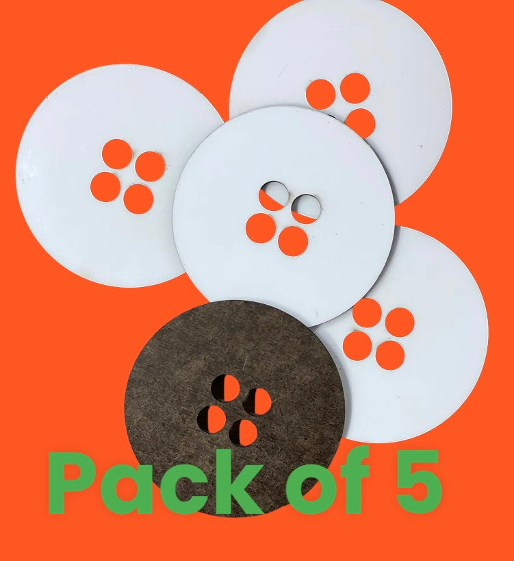 LOST SANTA ROUND MDF BUTTON – BLANK FOR SUBLIMATION – Blanks and Bits
