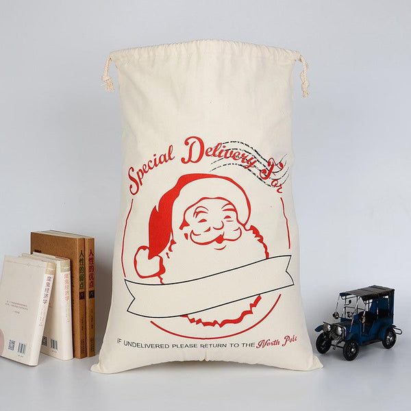 Santa Sack Canvas Cotton Drawstring Bag SS04