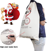 Santa Sack Canvas Cotton Drawstring Bag Large SS01