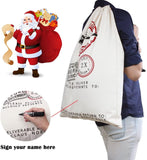 Santa Sack Canvas Cotton Drawstring Bag Large SS06