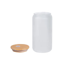 Sublimation Blank 16oz Frosted Glass  Can with Straw