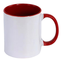 11oz. Sublimation Red Inner And Handle Ceramic Coffee Mug