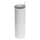 30oz Steel Straight Sublimation Tumbler with Straw & Lid