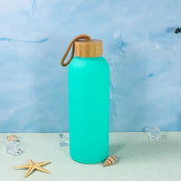 750ml Sublimation frosted Glass Water Bottles with Bamboo Lid