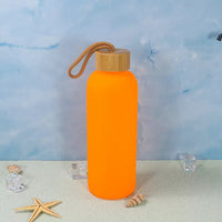 750ml Sublimation frosted Glass Water Bottles with Bamboo Lid